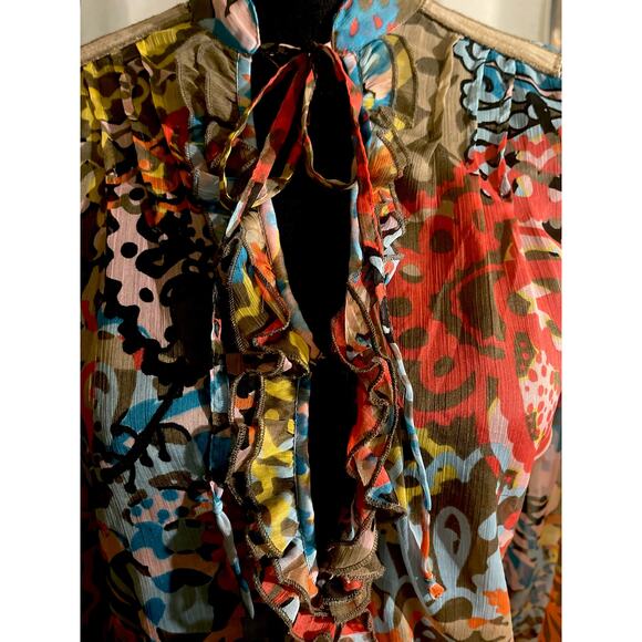 DEPT Multicolor Sheer Tunic Size Medium - Picture 3 of 5